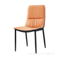 Minimalist dining chair with leather cushion